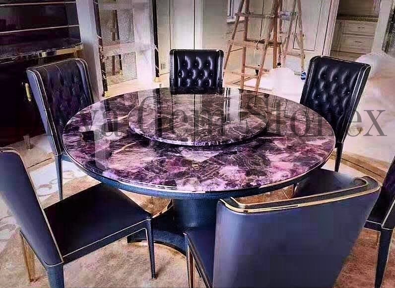 Purple Fluorite Round Dining Table